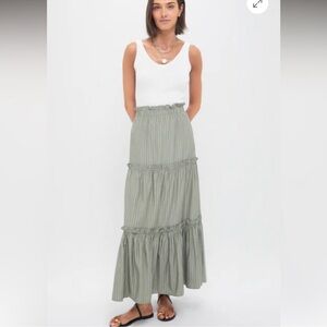 Tuckernuck Prado Green & Blue Stripe Maxi Skirt